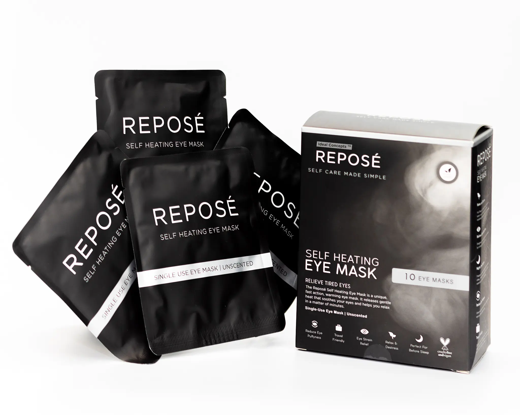 Reposé Self Heating Eye Mask | Heated Eye Compress | Soothing, Hydrating, and Lightweight for Eye Treatments