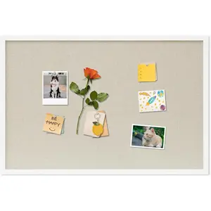 Cork Board with Linen White,Bulletin Board 30"x20" Hanging Corkboards for Office Home School Message Board or Vision Board Decoration.
