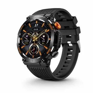Quriov Rugged Smart Watch for Men, 1.46" HD Touchscreen Bluetooth Calling Watch with LED Flashlight, Compass, 100+ Sports Modes, Sleep & Heart Rate Tracking, IP67 Water Resistant Fitness Watch for Android iOS, Smart Watch