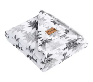 Wrangler Canyon Ikat Grey Plush-Fleece 50"x60" Throw