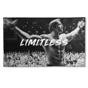 The Governator Poster SCHWARTZ'S Limitless 3x5 Flag |     Gym Motivation Fitness Poster |     Durable Cool Tapestry |     Man Cave Wall Decor with Metal Grommets for College Dorm Room