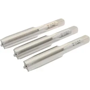 Hertel Tap Set: 1/2-20 UNF, 4 Flute, High Speed Steel, Bright Finish 3-3/8" OAL, 2B & 3B Class of Fit, 3 Pc K008930AS