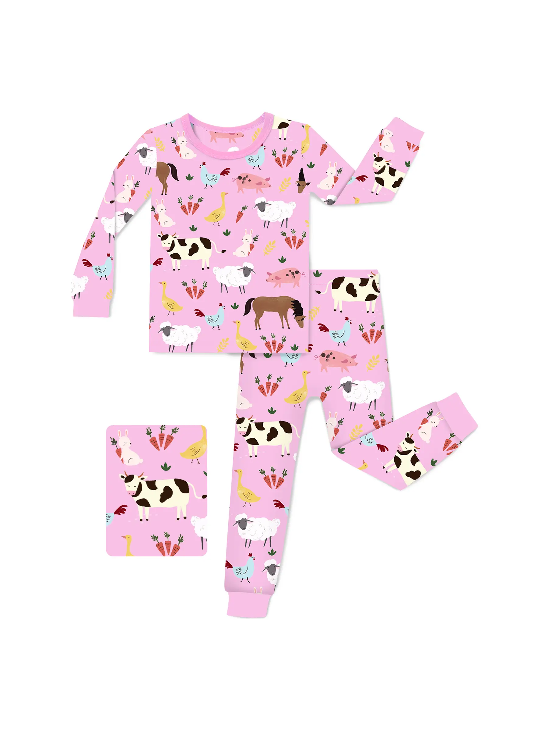 Easter's Deal babee Reshinee Girls Cutest Bamboo Pajamas, Buttery Soft for Sensitive Skin 2pcs Toddler Kids Pjs, Snug-Fit Long-Sleeve Sleepwear