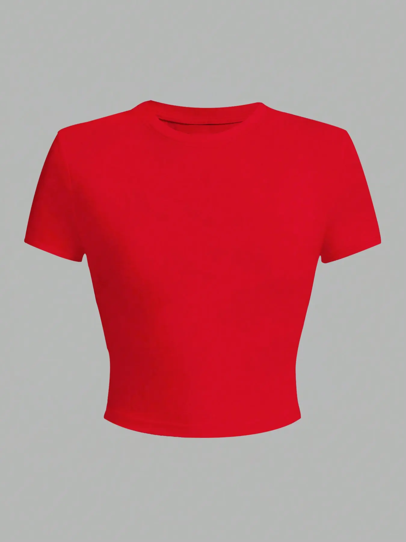 American Street Style Streetwear Sexy Plain Slim-Fit Crop Top Cropped Short Sleeve Summer Casual T-Shirt, Essential Daily Wear, Fashionable and Versatile, Perfect for Outings