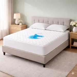 Queen Size Waterproof Quilted Mattress Protector – Soft Breathable Noiseless Cooling Mattress Pad Topper with Deep Pocket Up to 22 Inches, Hypoallergenic Fitted Bed Cover for Home, Hotel & Bedroom