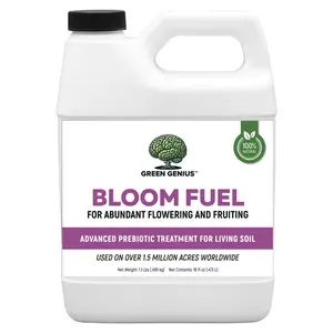 Green Genius Bloom Fuel Prebiotic Treatment 16 oz - Advanced Soil Formula for Bigger Vibrant Flowers & Healthy Microbiome - 100% Natural