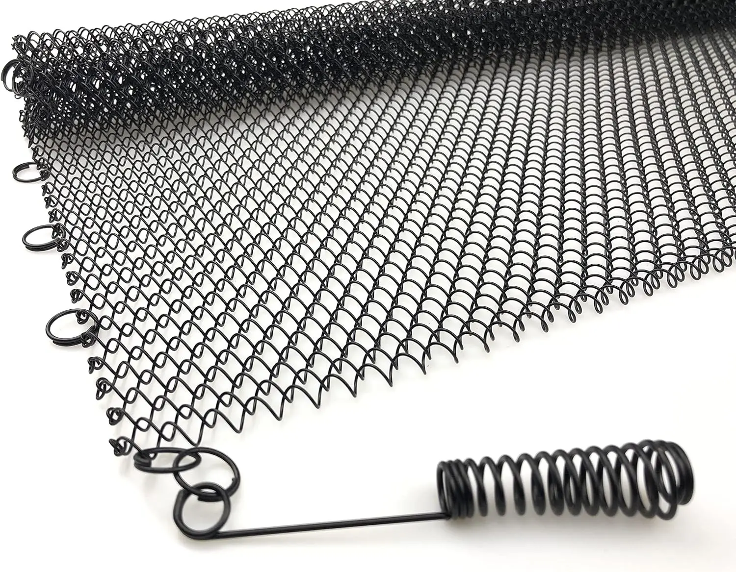 Fireplace Mesh Screen Curtain, Two Panels. Rod kit NOT Included, Black (18'' H x 24'' W)
