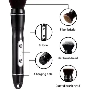 Electric Rotating Foundation Brush 2in1 for Precise Makeup Application Flawless Smooth Cosmetic