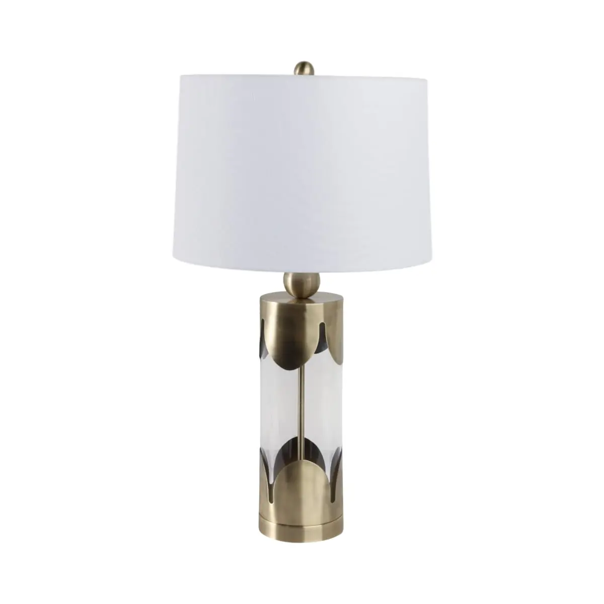 Sagebrook Home Chic Metal Gold Scallop Border Table Lamp - 30x16 in Ambient Lighting Lamp, Room Accent Home Improvement Lighting Accessory