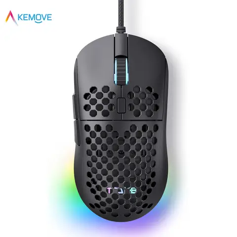 KEMOVE Falcon M1SE 75g Ultralight Honeycomb Compact Ergonomic Precision Fit PC Gaming Mouse - Adjustable DPI, Programmable Keys, ARGB Lights, Drag-Free Feet - Gaming PC Accessories for Gamers, Pc Gaming Mice