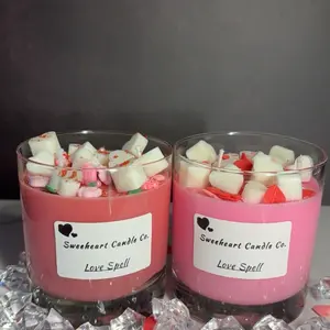 VALENTINES/GALENTINES 100% soy wax candle with fragrance that is inspired my Love Spell from Victoria’s Secret wax melt