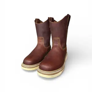Vachers Lightweight Work Boot - Brown Leather with Durable Sole for Comfort and Durability