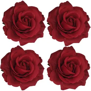 4pcs/Pack Fabric Rose Hair Flowers Clips Mexican Hair Flowers Hairpin Brooch Headpieces