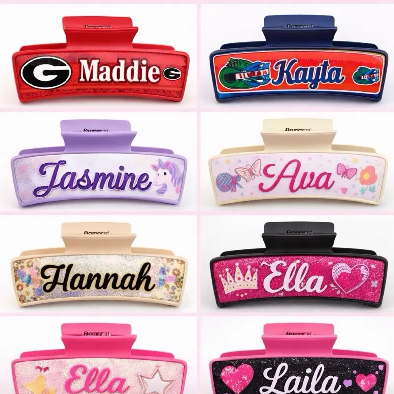 Custom Hair Clips - ONE-OF-A-KIND Personalized Hair Clips with Unique Designs and Names for Girls and Women