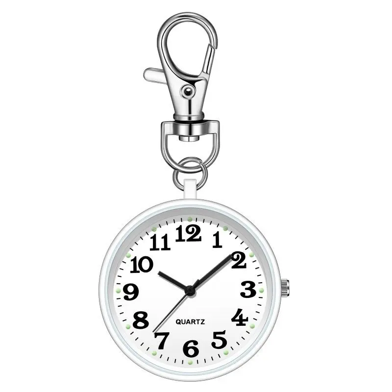 Unisex Casual Digital Pocket Watch - 40mm Gold Plastic Quartz Clip-On Watch with Carabiner, Luminous Easy-Read Display, 6-Month Service Life, 6 Months