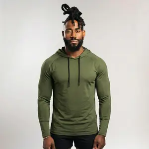 Men's Lightweight Performance Hoodie, Breathable Quick-Dry Workout Hooded Sweatshirt, Active Athletic Pullover for Running, Gym, Training and Outdoor Sports