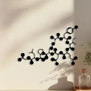 1pc Oxytocin Molecule Metal Wall Art, Oxytocin Molecule Statue Mural, Art Wall Decoration, Perfect for Office Wall, Living Room Wall, Lab Wall, Science Decor, Ideal Gift for Scientists, Powder-Coated Metal