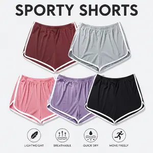 One piece. Women’s casual athletic shorts — solid color design; suitable for outdoor sports, fitness, running, and everyday wear; women’s shorts; women’s clothing with a summer vibe