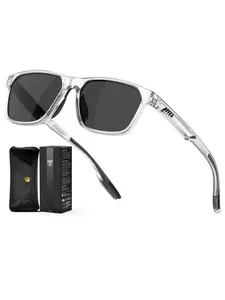 ATTCL Classic Polarized Lightweight Durable Sunglasses for Men & Women, Full Frame Large Lens UV400 Protection TR90 Material Non-Slip Temples, for Daily Wear & Outdoor Sports, Comes with Hooked Eyewear Case and Cleaning Cloth