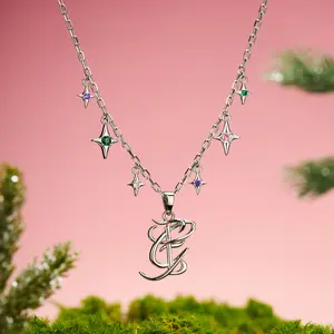 OUFER WICKED 18K Gold Plated G&E Star Charm Stainless Steel Non-Tarnish Necklaces for Women