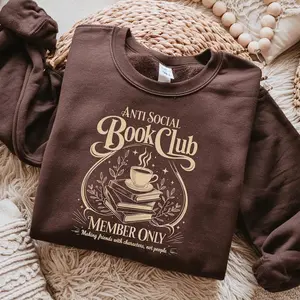 Anti Social Book Club Shirt, Book Lover Gift, Librarian Sweatshirt, Funny Reader Tee, Introvert Bookish Shirt, Cozy Reading Outfit