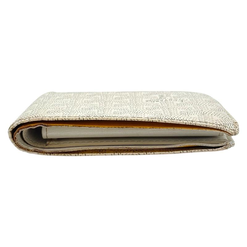 Pre-owned Goyard coated canvas and leather Small Leather Goods White Goyardine Coated Canvas Victoire Bifold Wallet Unisex