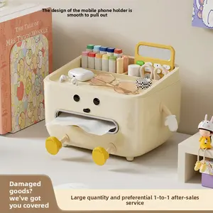 Desktop tissue box, simple and upscale, large capacity, suitable for living room coffee table or dining table, multifunctional, also serves as a remote control storage box