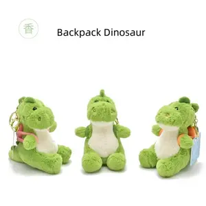 Dinosaur Small Cute Keychain with Hooks & Strawberry Backpack Easy to Carry Lightweight Backpack Dinosaur