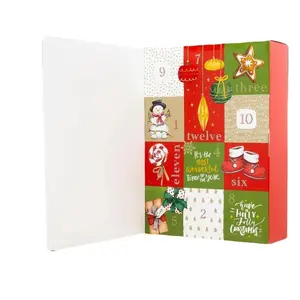 Set of 10 - Fill It Yourself Empty Christmas Gift Boxes - 12 Day Gift Boxes with 10 White Internal Trays for DIY Gifting