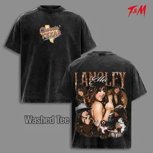 Ella Langley Graphic Washed T-Shirt, Oversized Cotton Tee, Country Music Aesthetic Shirt, TX Vibe Western Streetwear Unisex
