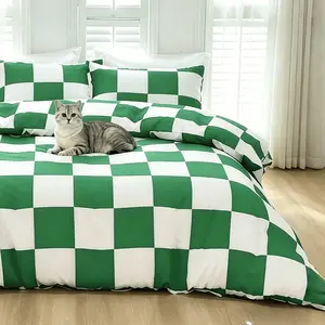 Plaid Print Duvet Cover Set, Includes 1 Duvet + 2 Pillowcases, Modern Design, Soft and Comfortable, Ideal Gift