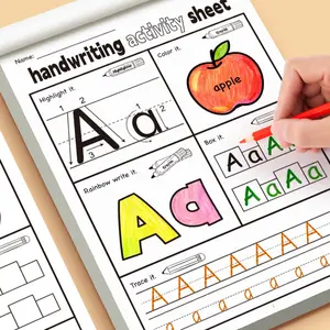 Children's English letter A-Z red book, baby's uppercase and lowercase pen control training early education enlightenment book, thick paper is durable, improving fine movements and letter recognition, English enlightenment good things