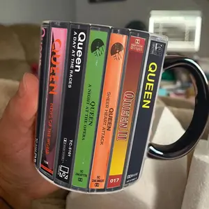 Queen Albums Cassette Retro Collection Accent Mug