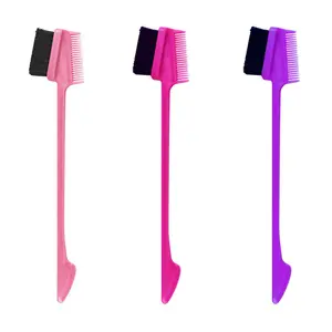 1 PCS Hair Edge Double Sided Edge Control Brush and Eyebrow Comb Hair Styling Brush