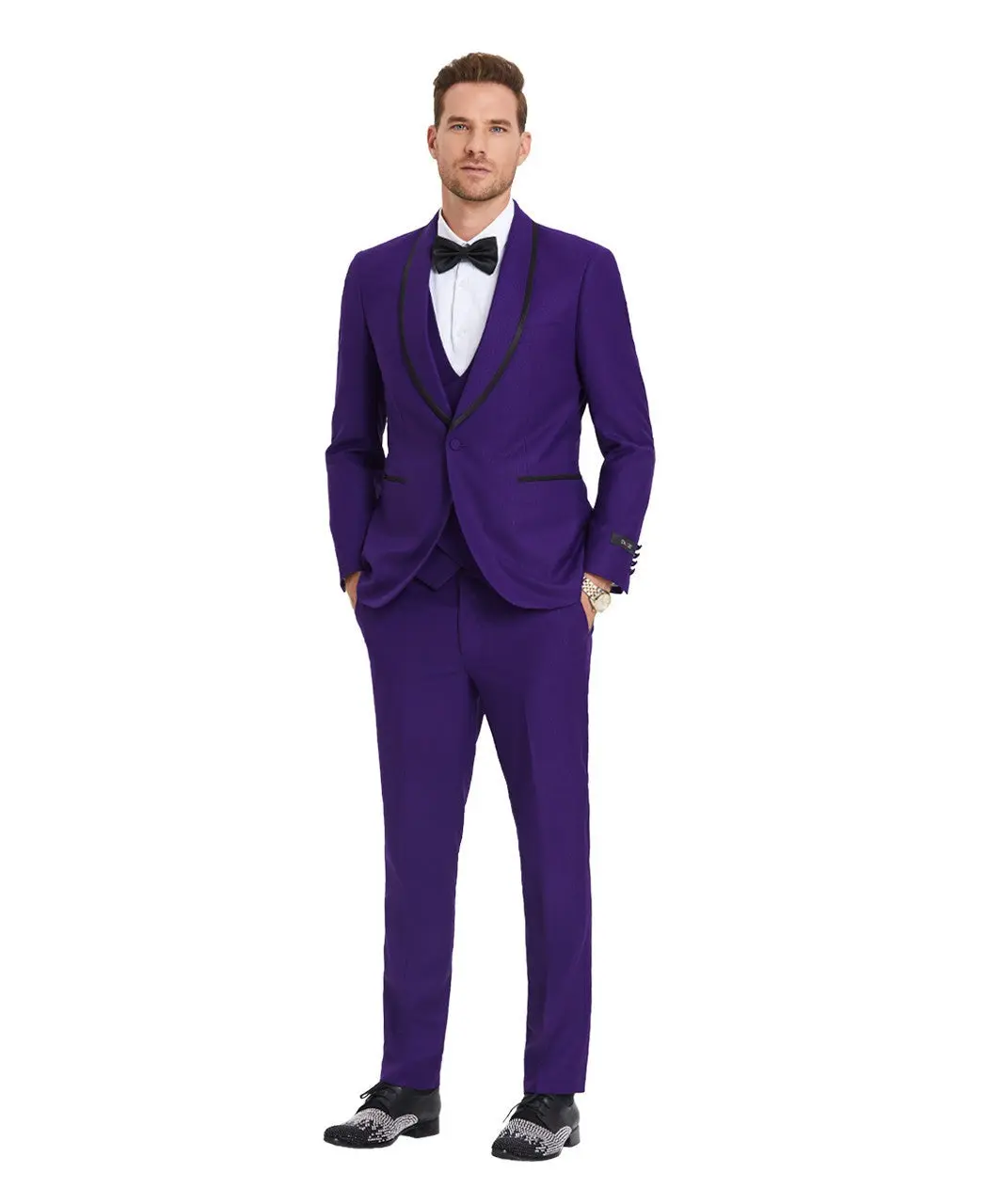 Vivid Purple Three-Piece Tuxedo