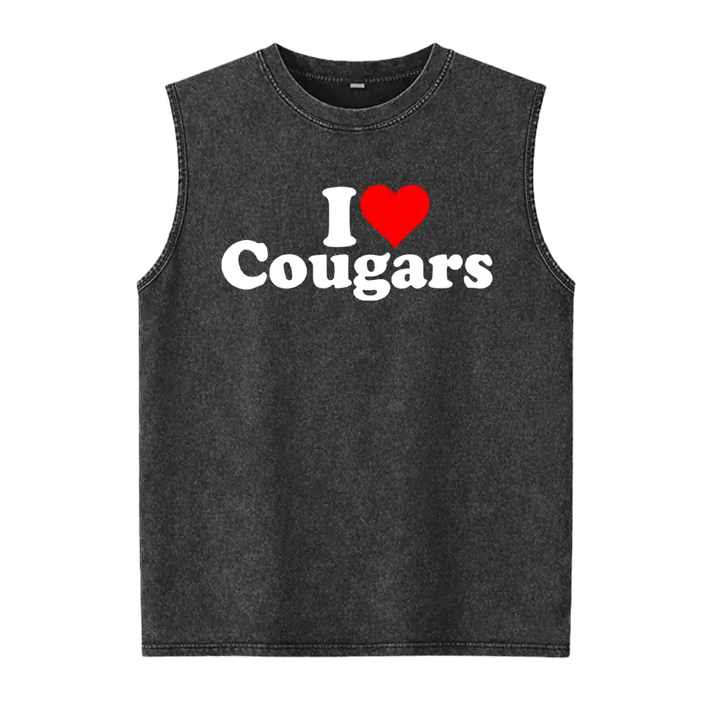 I LOVE HEART COUGARS SEXY OLDER WOMEN Washed Vest