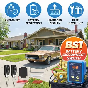 Upgraded Remote Battery Disconnect Switch 12V/24V 240A with Digital Voltage Display Anti-Theft Battery Protection for Car Truck RV Boat Includes Remote & Wiring Accessories