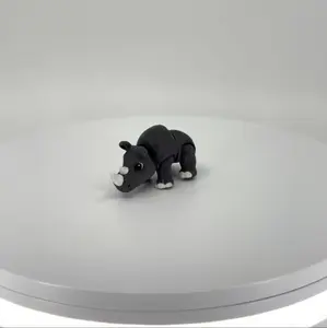 Rine the Rhino Mini Adorable Articulated Rhinoceros Collectible for Display and Gentle Posing Collector Item Ages 14+
