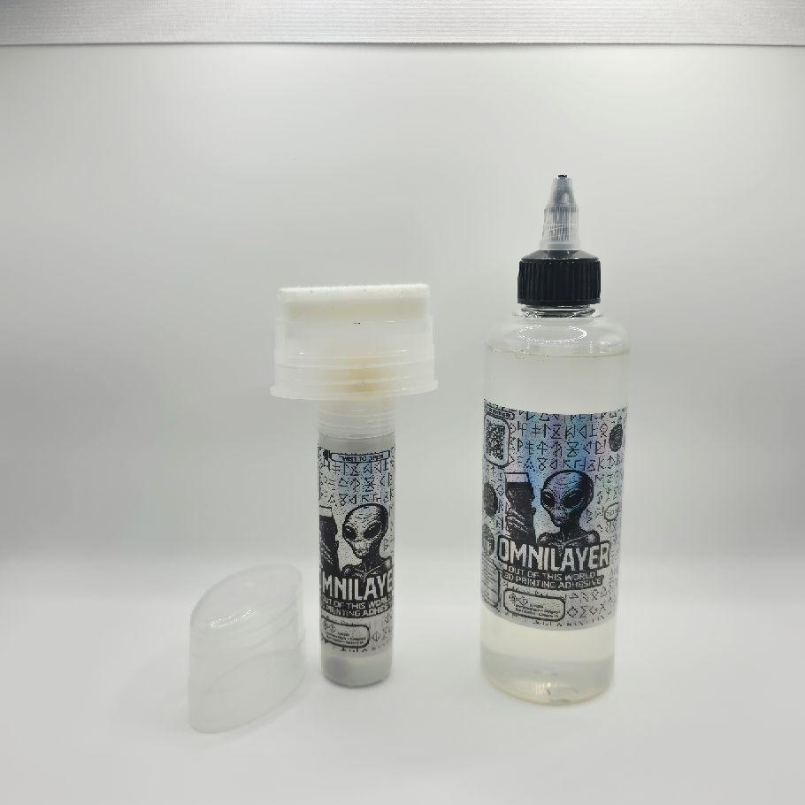 OMNILAYER 3D Printing Bed Adhesive | PLA PETG ABS ASA PC Nylon TPU | Works on PEI Glass Metal | Refillable Applicator | Non-Staining High Temp Formula