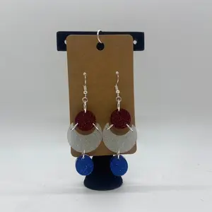 Patriotic fish hook earrings