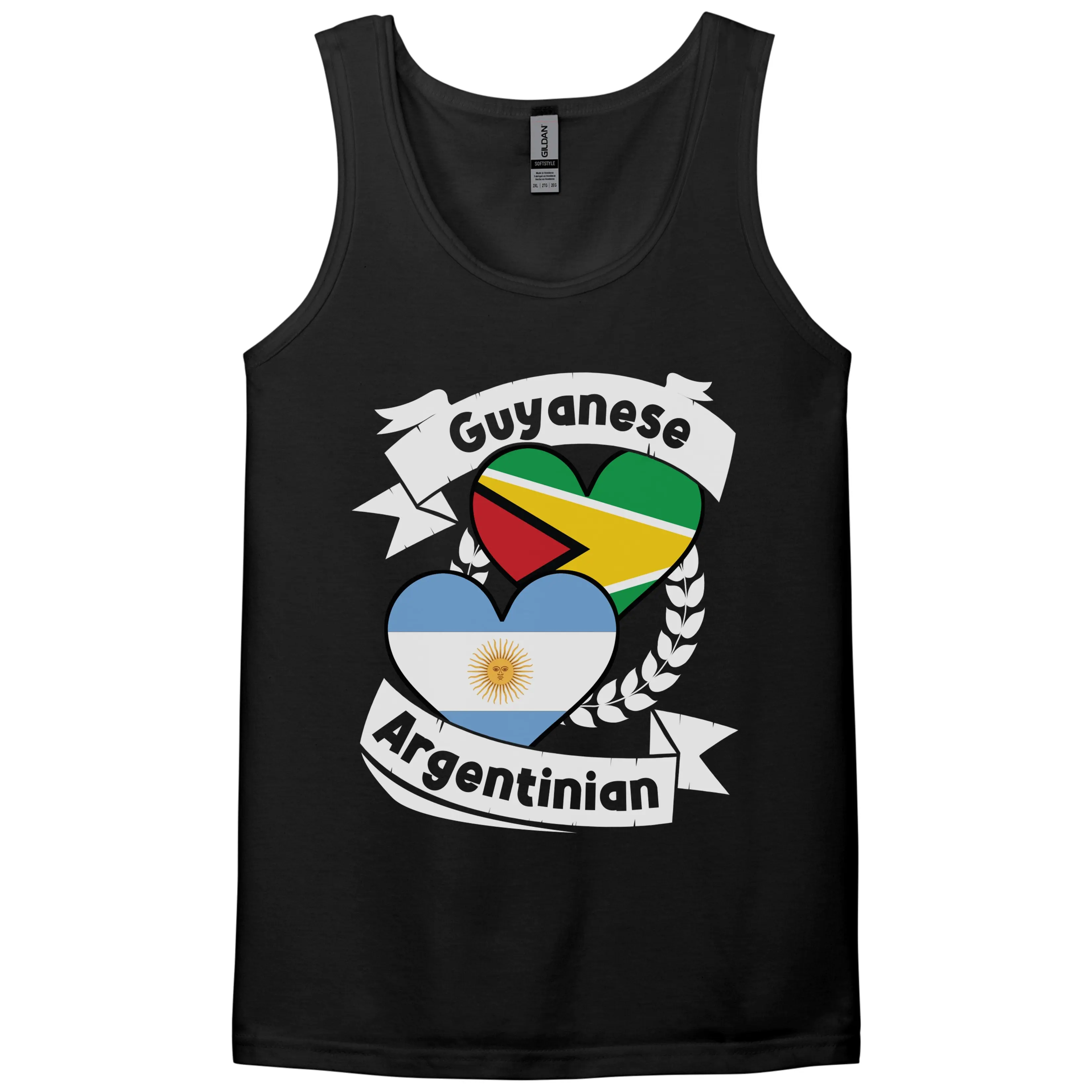 Guyanese Argentinian Heart Flags Guyana Argentina Tank Top