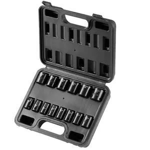 VEVOR 3/8'' Drive Impact Sockets Set,  14pcs Metric Shallow(7-20 mm), CR-MO Industrial-Grade Alloy Steel, 6-Point Drive Bit Ratchet Tool Kit Case