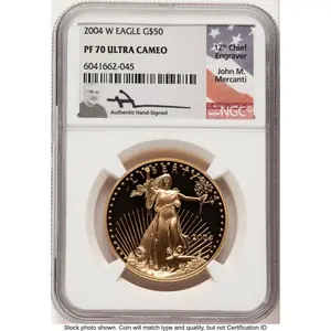 Modern Bullion Coins (2004-W Proof Gold Eagle 1 oz John Mercanti)