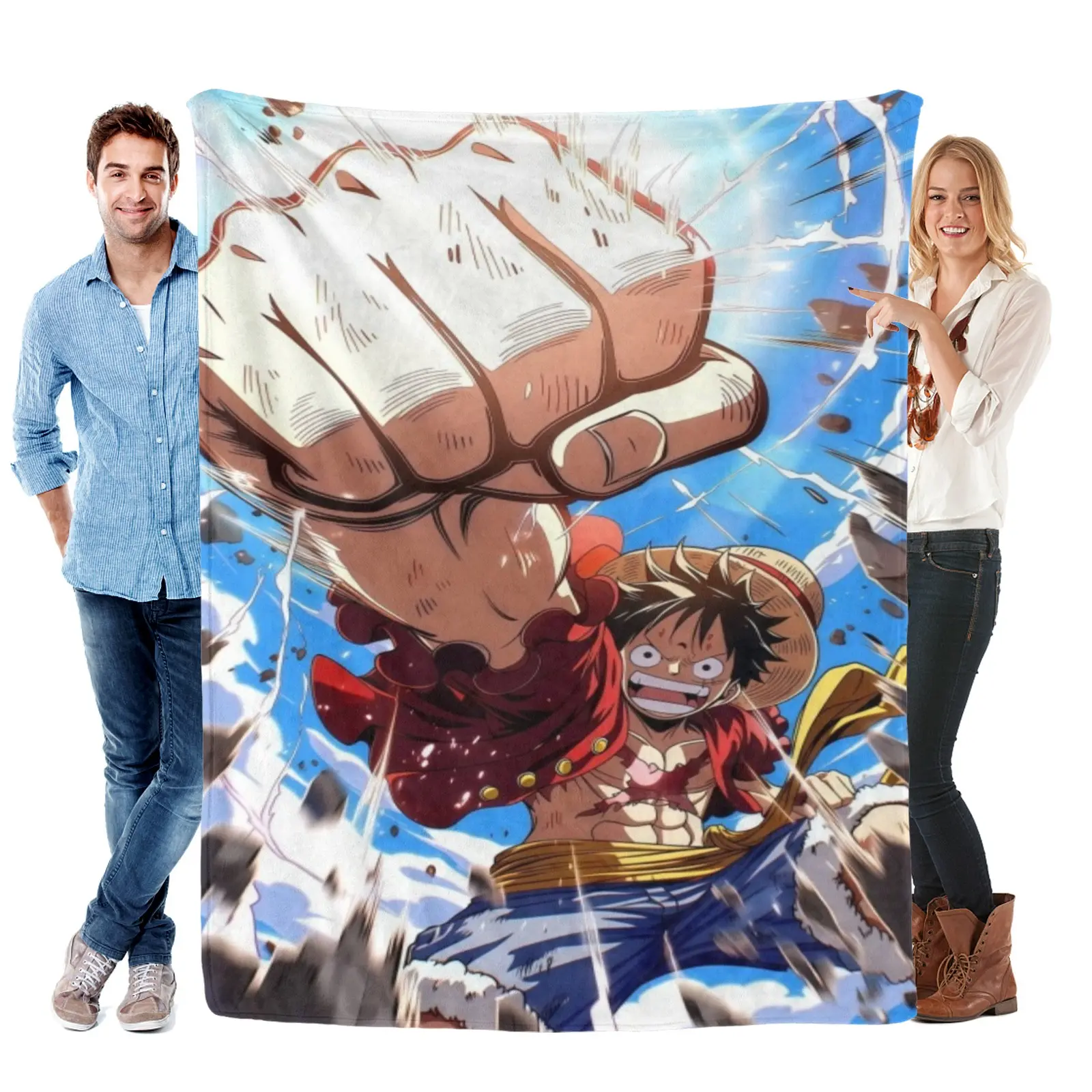Luffy Blanket,Large Candy Bubble Chopper Art Throw Blanket,Bright Sweet Print,Trendy Cutecore Anime Blanket For Otaku