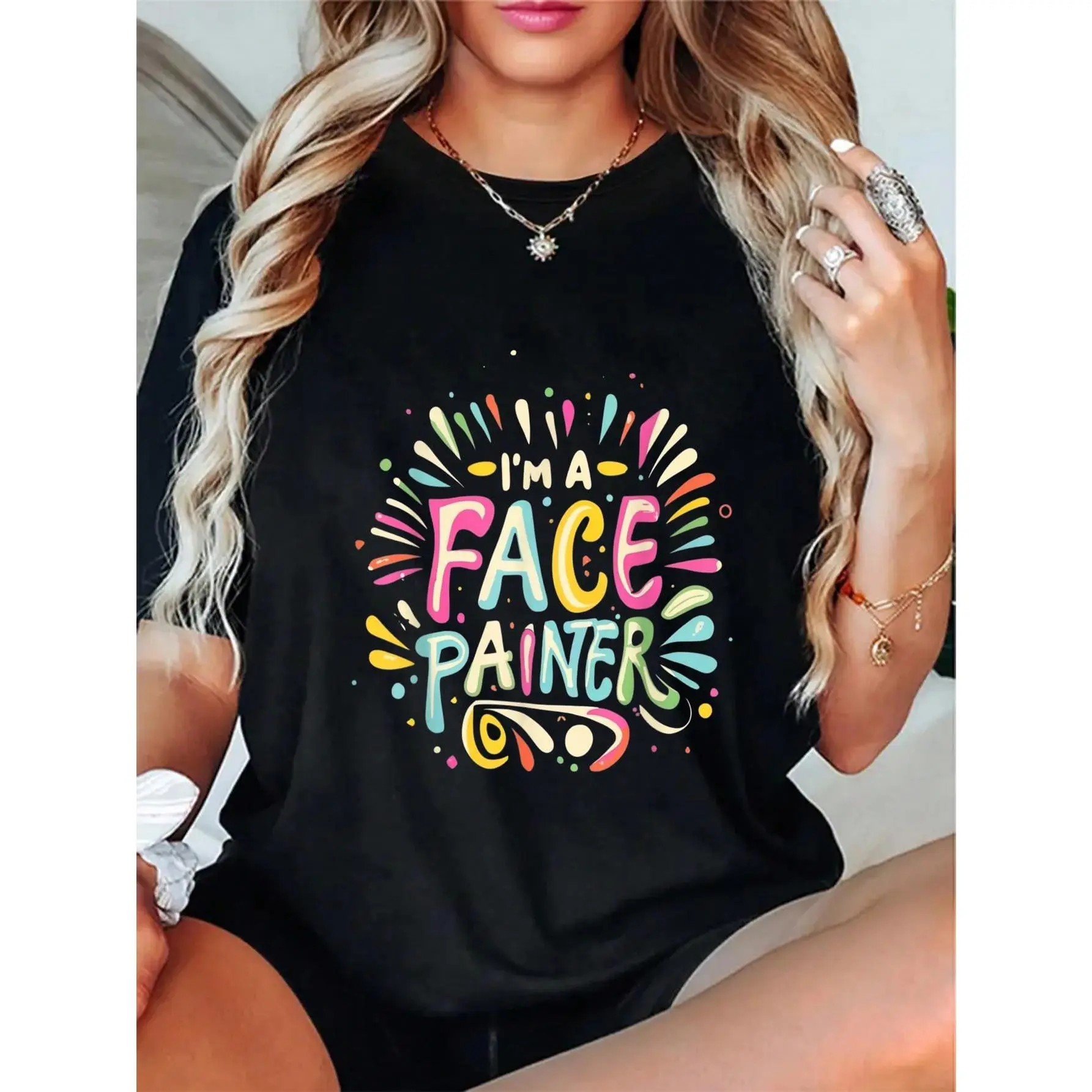 100% Cotton I'm A Face Painter Funny Makeup Artist Salon Face Painting T-Shirt