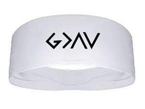 God is Greater Than The Highs and Lows Sports Wide Stretch Headband Black White Sweatband Running Football Soccer Weightlifting Faith Christian Love Jesus Workout Accessories Men Women Teens Youth Kids Scripture Romans 8:28 John 3:16 G>^v G>^∨ G>∧∨ G>/\v