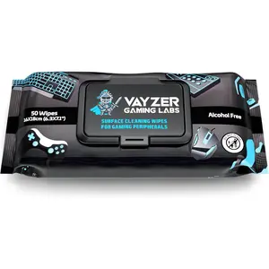 Gaming Peripheral Wipes Keyboard Cleaner & Electronic Wipes Safe for Controllers Keyboards Laptops PCs & Mice Alcohol-Free Unscented Paraben-Free Cleaning Wipes 50 Pack