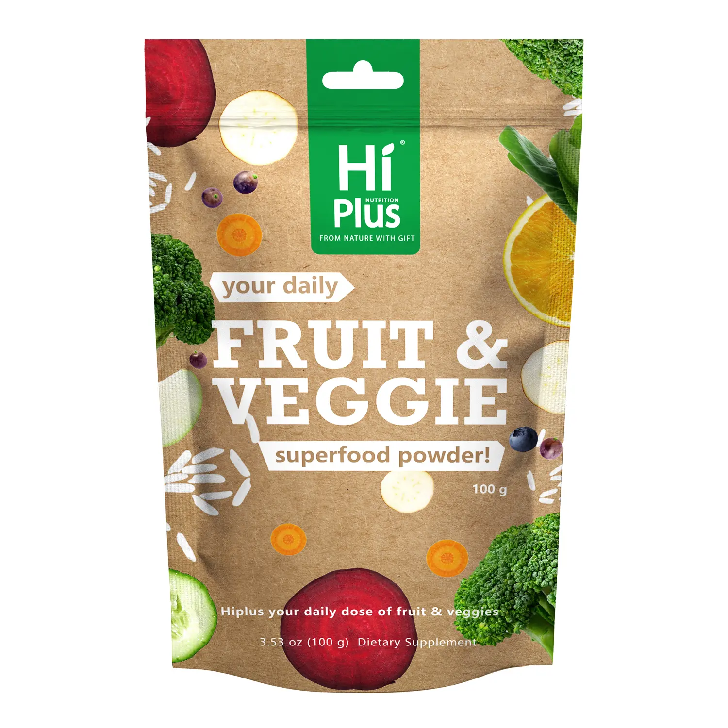HiPlus Organic Fruits & Vegetables Powder Superfood Blend Daily  + Essential Vitamins | USDA Certified, Vegan Powder for Smoothies & Baking | Hidden vegetable recipes | 3.52oz pantry staple| Non-GMO, Gluten-Free, Easy Mixing Seed Softgels Energy