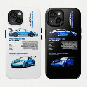 GT3 RS Tough Case for iPhone 11 12 13 14 15 16 17 Pro Max, Shark Blue Car GT2 RS Funny Gift Design Protective Cover