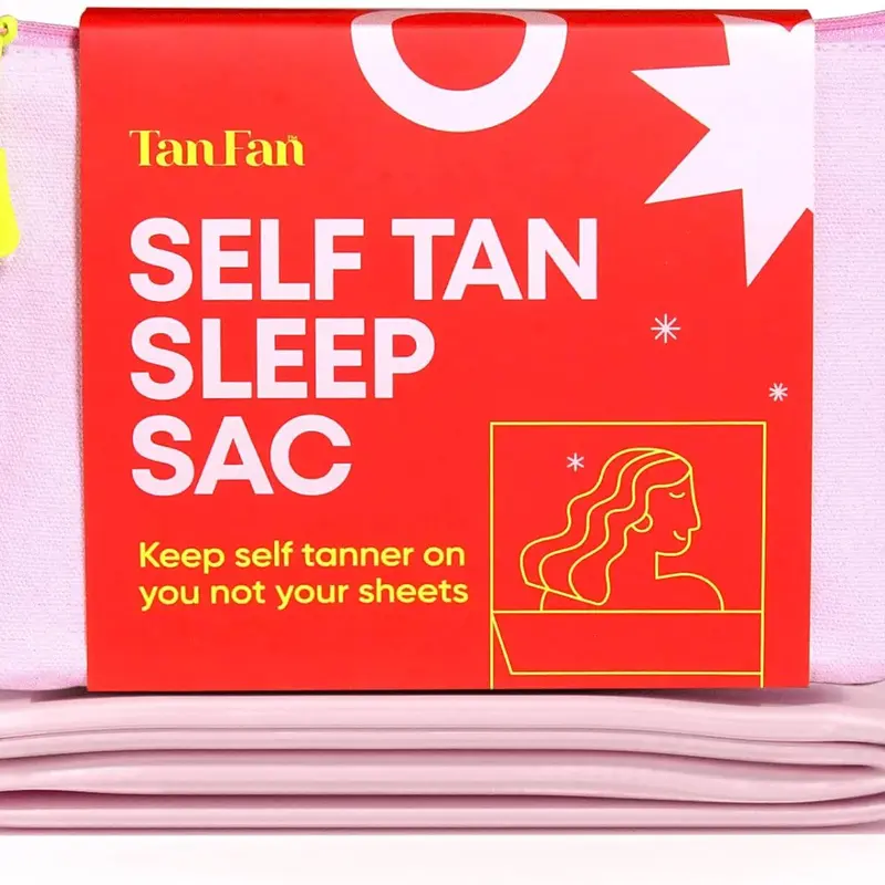 Tan Fan Self Tan Sleep Sac: Protects sheets from self tanner stains. 100% cool silky lightweight poly that is breathable and roomy for pure comfort